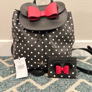 Kate Spade x Disney Minnie Backpack + Wallet Set NWT Rare